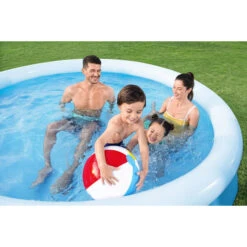 Piscine Autoportée Bestway Fast Set™ 3,05 X 0,66 M Avec Filtration -Magasin Piscines 57458 piscine hors sol bestway ronde fast set 305 66 ambiance