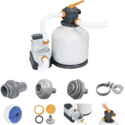 Filtre à Sable Complet Bestway Flowclear 11,355 M³/h -Magasin Piscines 58486 filtre sable flowclear accessoires
