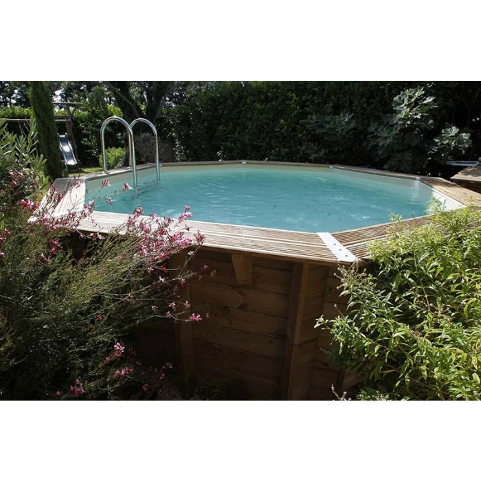 Piscine En Bois Octogonale Ubbink Océa 5,80 X 1,30 M - Liner Beige 6 Piscine En Bois Octogonale Ubbink Océa 5,80 X 1,30 M - Liner Beige – Image 4
