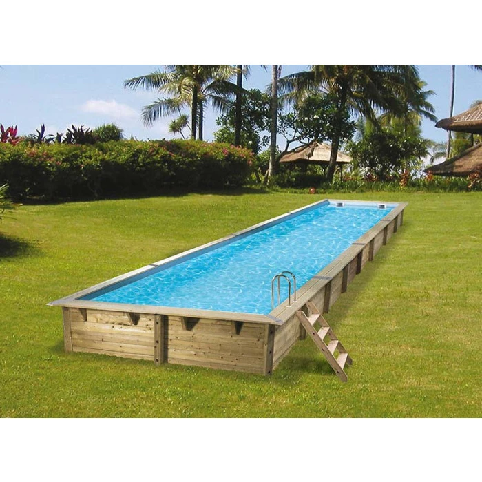 Piscine En Bois Rectangulaire Ubbink Linéa 15,50 X 3,50 X 1,55 M - Liner Bleu 4 Piscine En Bois Rectangulaire Ubbink Linéa 15,50 X 3,50 X 1,55 M - Liner Bleu – Image 2