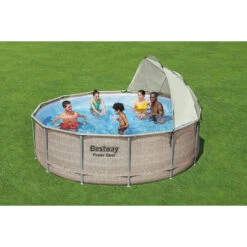 Auvent Pour Piscine Tubulaire Bestway Ø 3,05 à 5,49 M -Magasin Piscines ambianceauvent rond bestway