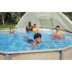 Auvent Pour Piscine Tubulaire Bestway Ø 3,05 à 5,49 M -Magasin Piscines auvent rond bestway 2 ambiance