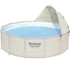 Auvent Pour Piscine Tubulaire Bestway Ø 3,05 à 5,49 M -Magasin Piscines auvent rond bestway
