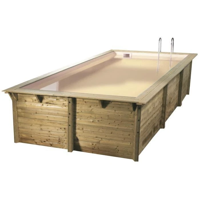 Piscine En Bois Rectangulaire Ubbink Azura 5,05 X 3,50 X 1,26 M - Liner Beige 3 Piscine En Bois Rectangulaire Ubbink Azura 5,05 X 3,50 X 1,26 M - Liner Beige