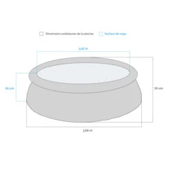 Piscine Autoportée Bestway Fast Set 3,66 X 0,76 M + Épurateur à Cartouche -Magasin Piscines dimensions piscine autoportee bestway fast set 366 x 76 cm