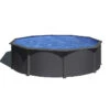 GRE Piscine Ronde Acier Gré Gris Anthracite - Ø 3,50 X 1,20 M -Magasin Piscines kit240gy piscine gre ronde h122 2