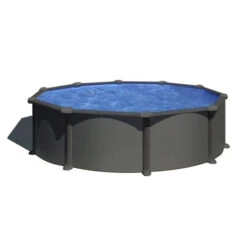 GRE Piscine Ronde Acier Gré Gris Anthracite 3,50 X 1,30 M