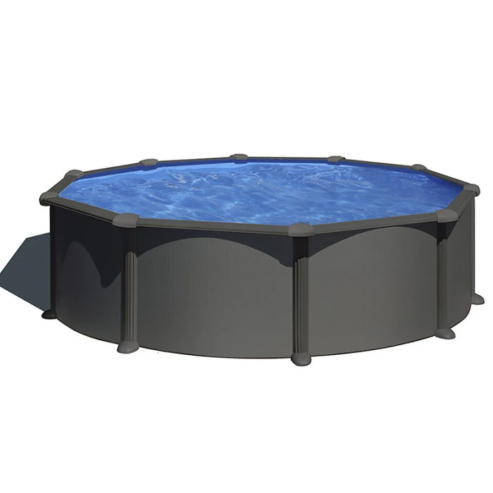 GRE Piscine Ronde Acier Gré Gris Anthracite 4,60 X 1,30 M 3 GRE Piscine Ronde Acier Gré Gris Anthracite 4,60 X 1,30 M