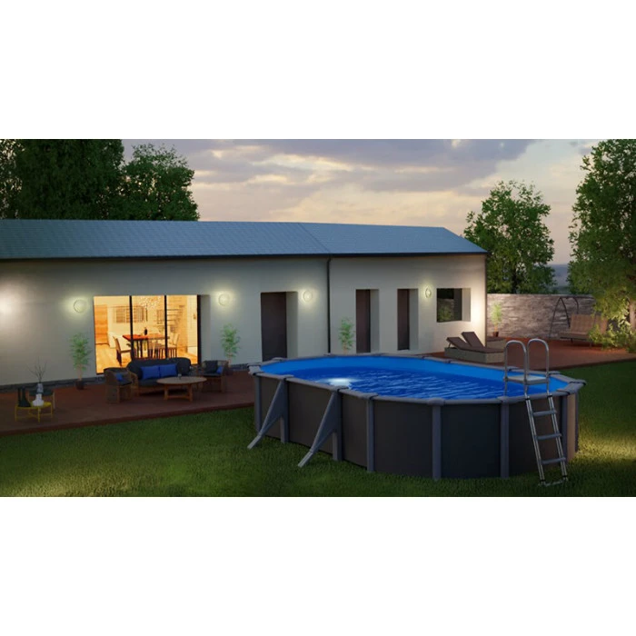 GRE Piscine Ovale Acier Gré Gris Anthracite - 5 X 3 X 1,30 M 5 GRE Piscine Ovale Acier Gré Gris Anthracite - 5 X 3 X 1,30 M – Image 3