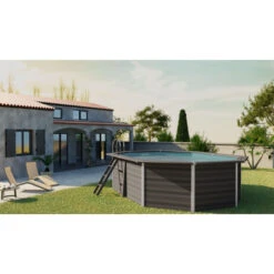 GRE Piscine Ovale Composite Gré - 5,24 X 3,86 X 1,24 M -Magasin Piscines kpcov52 piscine ovale composite gre ambiance 2