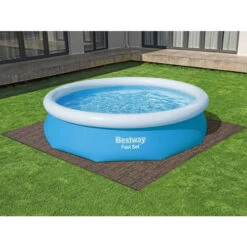 Tapis Effet Bois Pour Spa Et Piscine Bestway 3m² - 12 Dalles -Magasin Piscines lot de 12 dalles de protection de sol en mousse 5080 x 5080 cm effet bois pour piscine et spa bestway 1
