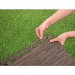 Tapis Effet Bois Pour Spa Et Piscine Bestway 3m² - 12 Dalles -Magasin Piscines lot de 12 dalles de protection de sol en mousse 5080 x 5080 cm effet bois pour piscine et spa bestway 4