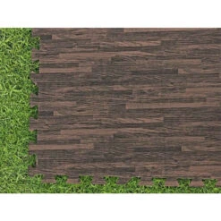 Tapis Effet Bois Pour Spa Et Piscine Bestway 3m² - 12 Dalles -Magasin Piscines lot de 12 dalles de protection de sol en mousse 5080 x 5080 cm effet bois pour piscine et spa bestway 5