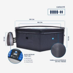 Spa Portable Netspa Octopus Seul 4 à 6 Personnes -Magasin Piscines netspa octopus 03