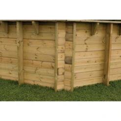 Piscine En Bois Hexagonale Ubbink Azura 4,10 X 1,20 M - Liner Bleu + Bâche à Bulles -Magasin Piscines paroi renforc e reduit min