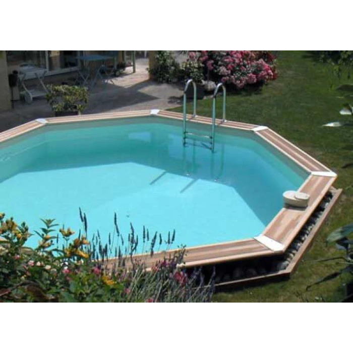 Piscine En Bois Octogonale Ubbink Océa 5,80 X 1,30 M - Liner Beige 4 Piscine En Bois Octogonale Ubbink Océa 5,80 X 1,30 M - Liner Beige – Image 2