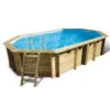 Piscine En Bois Octogonale Ubbink Océa 5,50 X 3,55 X 1,20 M - Liner Bleu