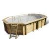 Piscine En Bois Octogonale Ubbink Océa 5,50 X 3,55 X 1,20 M - Liner Gris -Magasin Piscines piscine bois ocea ubbink 355x550cm gris 1