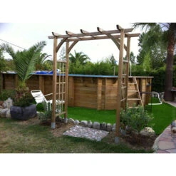 Piscine En Bois Octogonale Ubbink Océa 8,60 X 4,70 X 1,30 M - Liner Gris -Magasin Piscines piscine bois octogonale ubbink ocea 470 860