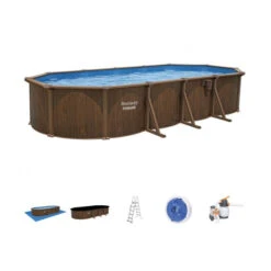 Piscine En Acier Bestway Hydrium Effet Bois - 7,30 X 3,60 X 1,30 M -Magasin Piscines piscine hors sol acier ovale 730 m x 360 m x 130 m hydrium
