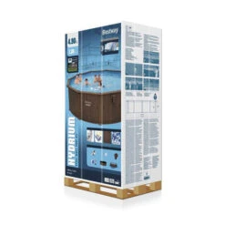 Piscine En Acier Bestway Hydrium Effet Bois Ø 4,90 X H 1,30 M -Magasin Piscines piscine hors sol acier ronde 488 x 130 m hydrium carton