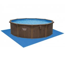 Piscine En Acier Bestway Hydrium Effet Bois Ø 4,90 X H 1,30 M -Magasin Piscines piscine hors sol acier ronde 488 x 130 m hydrium 4