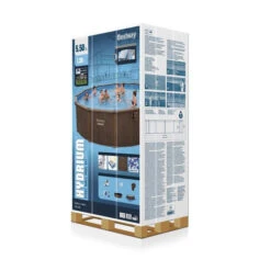 Piscine En Acier Bestway Hydrium Effet Bois Ø 5,50 X H 1,30 M -Magasin Piscines piscine hors sol acier ronde 549 x 130 m hydrium carton