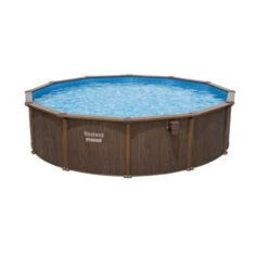 Piscine En Acier Bestway Hydrium Effet Bois Ø 5,50 X H 1,30 M