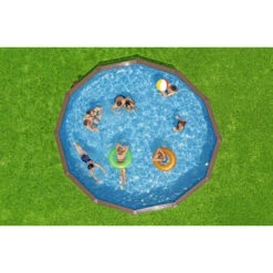 Piscine En Acier Bestway Hydrium Effet Bois Ø 5,50 X H 1,30 M -Magasin Piscines piscine hors sol acier ronde 549 x 130 m hydrium 2