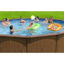 Piscine En Acier Bestway Hydrium Effet Bois Ø 5,50 X H 1,30 M -Magasin Piscines piscine hors sol acier ronde 549 x 130 m hydrium 3