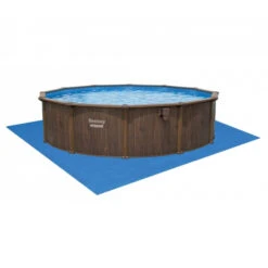Piscine En Acier Bestway Hydrium Effet Bois Ø 5,50 X H 1,30 M -Magasin Piscines piscine hors sol acier ronde 549 x 130 m hydrium 5
