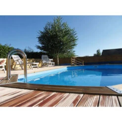 Piscine En Bois Octogonale Ubbink Azura 6,10 X 4 X 1,20 M - Liner Bleu -Magasin Piscines piscine ubbink azura 610 400 120 bleu 2